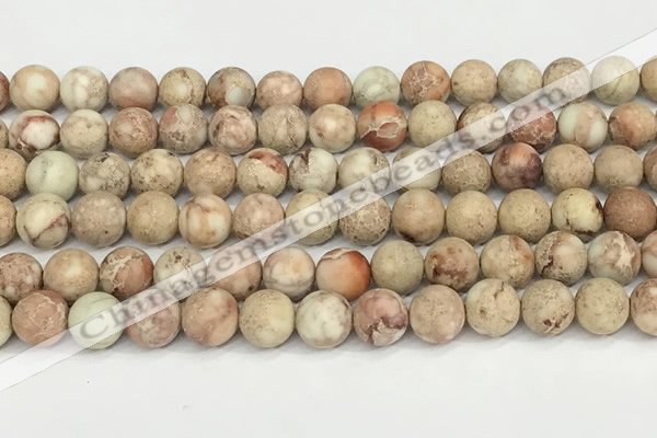 CDE1416 15.5 inches 10mm round matte natural sea sediment jasper beads