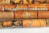 CDE1420 15.5 inches 4*13mm tube sea sediment jasper beads wholesale