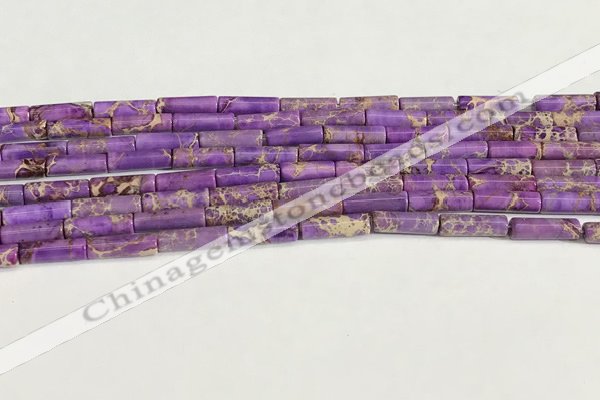 CDE1421 15.5 inches 4*13mm tube sea sediment jasper beads wholesale