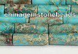 CDE1424 15.5 inches 4*13mm tube sea sediment jasper beads wholesale