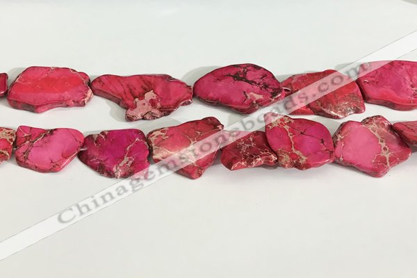 CDE1433 25*35mm - 35*45mm freefrom sea sediment jasper slab beads