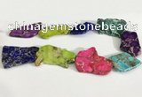 CDE1438 25*35mm - 35*45mm freefrom sea sediment jasper slab beads