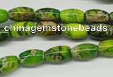 CDE145 15.5 inches 8*12mm rice dyed sea sediment jasper beads