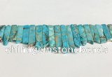 CDE1453 Top drilled 8*15mm - 10*60mm sticks sea sediment jasper beads