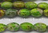 CDE147 15.5 inches 10*15mm rice dyed sea sediment jasper beads