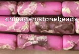 CDE1474 15.5 inches 4*13mm tube synthetic sea sediment jasper beads