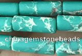 CDE1476 15.5 inches 4*13mm tube synthetic sea sediment jasper beads