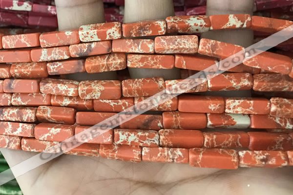 CDE1485 15.5 inches 4*13mm cuboid synthetic sea sediment jasper beads