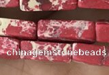 CDE1486 15.5 inches 4*13mm cuboid synthetic sea sediment jasper beads