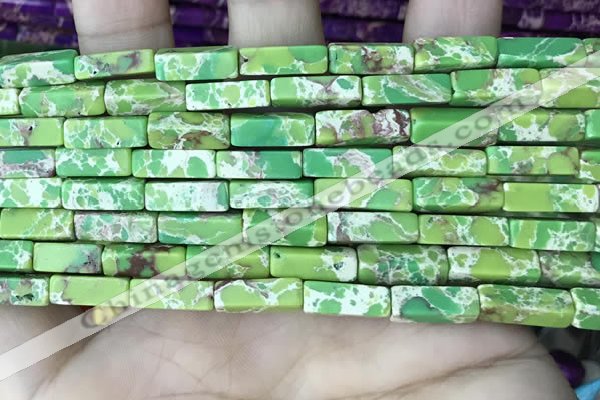 CDE1490 15.5 inches 4*13mm cuboid synthetic sea sediment jasper beads