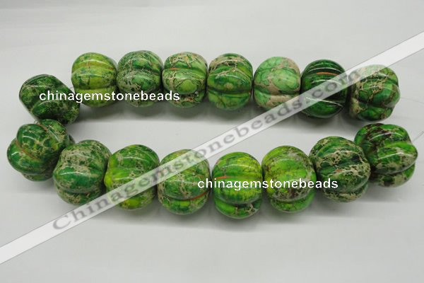 CDE150 15.5 inches 25*34mm pumpkin dyed sea sediment jasper beads