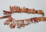 CDE1500 Top drilled 8*20mm - 10*55mm sticks sea sediment jasper beads