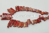 CDE1501 Top drilled 8*20mm - 10*55mm sticks sea sediment jasper beads