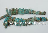 CDE1502 Top drilled 8*20mm - 10*55mm sticks sea sediment jasper beads