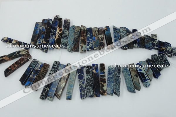 CDE1503 Top drilled 8*20mm - 10*55mm sticks sea sediment jasper beads