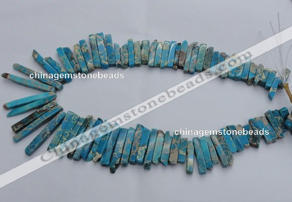 CDE1513 Top drilled 5*15mm - 6*55mm sticks sea sediment jasper beads