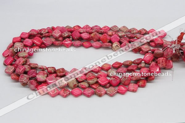 CDE16 15.5 inches 10*10mm diamond dyed sea sediment jasper beads