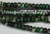 CDE160 15.5 inches 3*6mm rondelle dyed sea sediment jasper beads