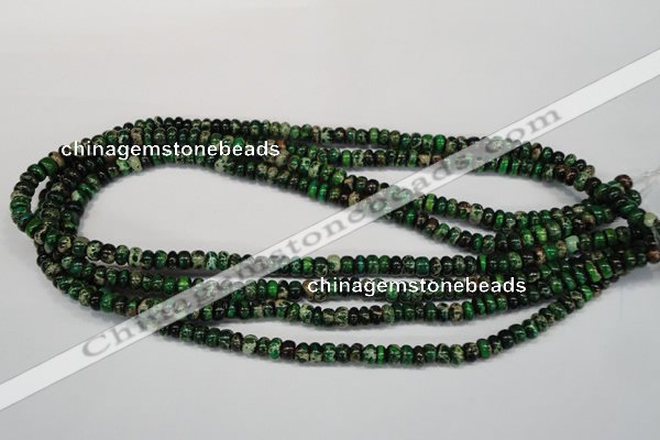 CDE160 15.5 inches 3*6mm rondelle dyed sea sediment jasper beads