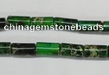 CDE166 15.5 inches 6*12mm tube dyed sea sediment jasper beads