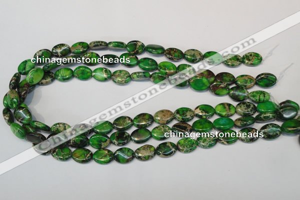 CDE180 15.5 inches 10*14mm oval dyed sea sediment jasper beads