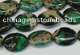 CDE181 15.5 inches 12*16mm oval dyed sea sediment jasper beads