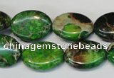 CDE183 15.5 inches 15*20mm oval dyed sea sediment jasper beads