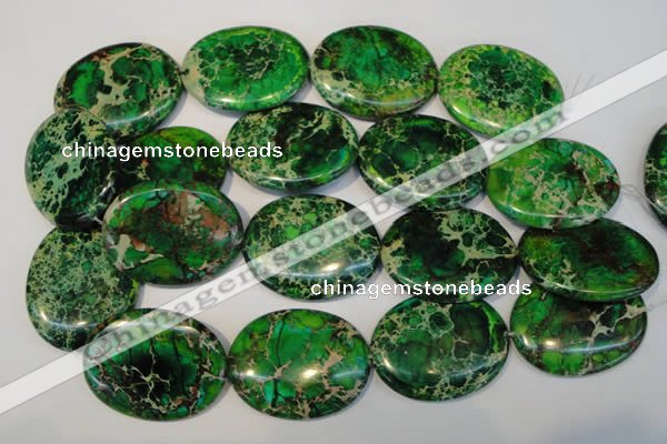 CDE189 15.5 inches 35*45mm oval dyed sea sediment jasper beads