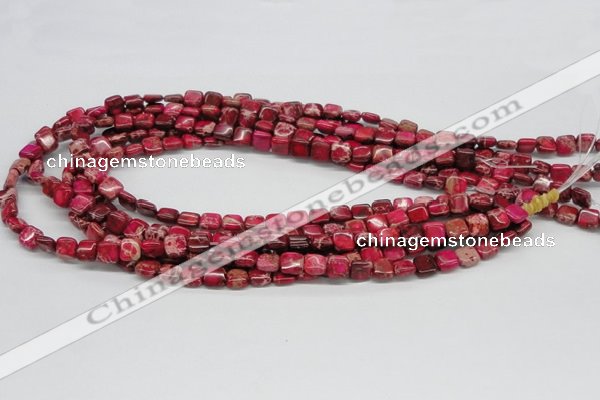 CDE19 15.5 inches 8*8mm square dyed sea sediment jasper beads