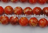 CDE2100 15.5 inches 6mm faceted round dyed sea sediment jasper beads