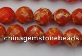 CDE2101 15.5 inches 8mm faceted round dyed sea sediment jasper beads