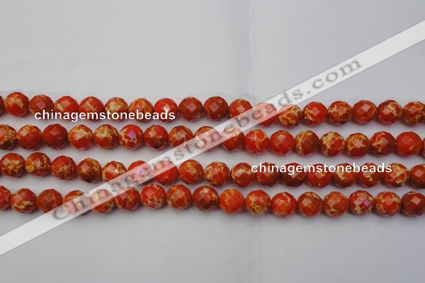 CDE2101 15.5 inches 8mm faceted round dyed sea sediment jasper beads