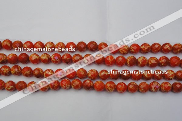 CDE2101 15.5 inches 8mm faceted round dyed sea sediment jasper beads