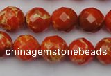 CDE2102 15.5 inches 10mm faceted round dyed sea sediment jasper beads