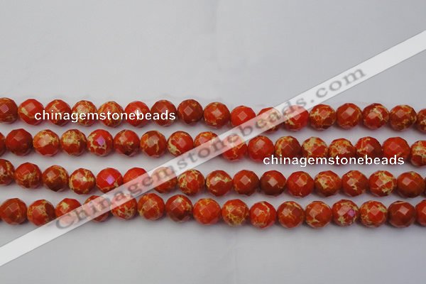 CDE2102 15.5 inches 10mm faceted round dyed sea sediment jasper beads
