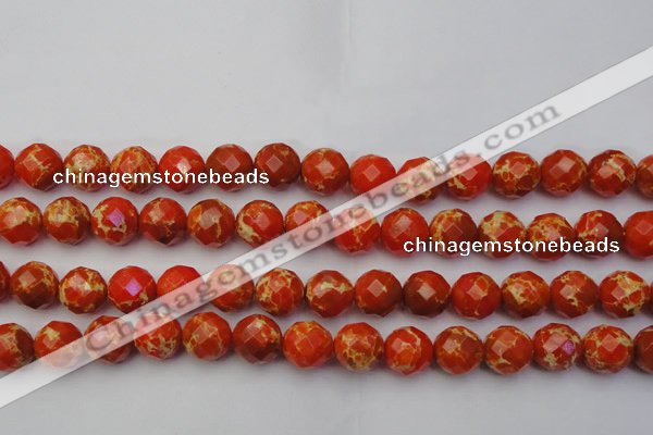 CDE2105 15.5 inches 16mm faceted round dyed sea sediment jasper beads