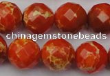 CDE2106 15.5 inches 18mm faceted round dyed sea sediment jasper beads