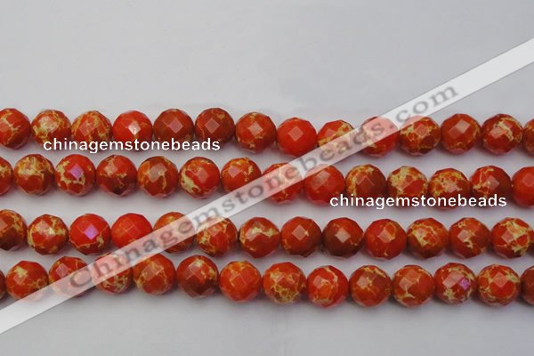 CDE2106 15.5 inches 18mm faceted round dyed sea sediment jasper beads