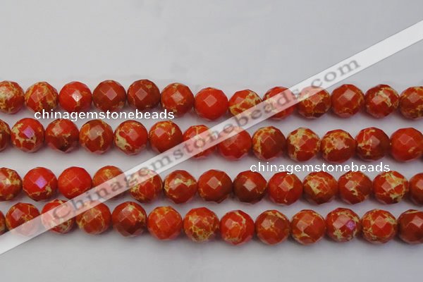 CDE2107 15.5 inches 20mm faceted round dyed sea sediment jasper beads