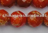 CDE2108 15.5 inches 22mm faceted round dyed sea sediment jasper beads