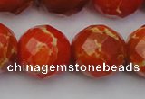 CDE2109 15.5 inches 24mm faceted round dyed sea sediment jasper beads