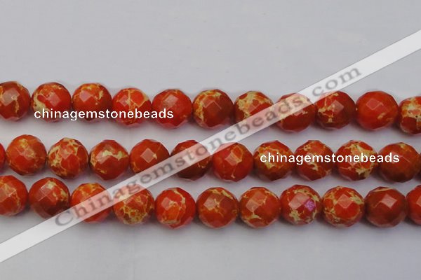 CDE2109 15.5 inches 24mm faceted round dyed sea sediment jasper beads