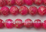 CDE2110 15.5 inches 6mm faceted round dyed sea sediment jasper beads