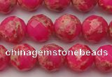 CDE2112 15.5 inches 10mm faceted round dyed sea sediment jasper beads