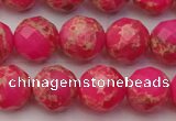 CDE2113 15.5 inches 12mm faceted round dyed sea sediment jasper beads