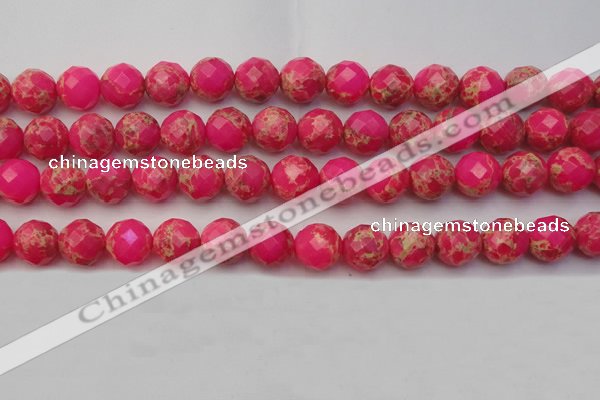CDE2115 15.5 inches 16mm faceted round dyed sea sediment jasper beads