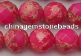 CDE2116 15.5 inches 18mm faceted round dyed sea sediment jasper beads