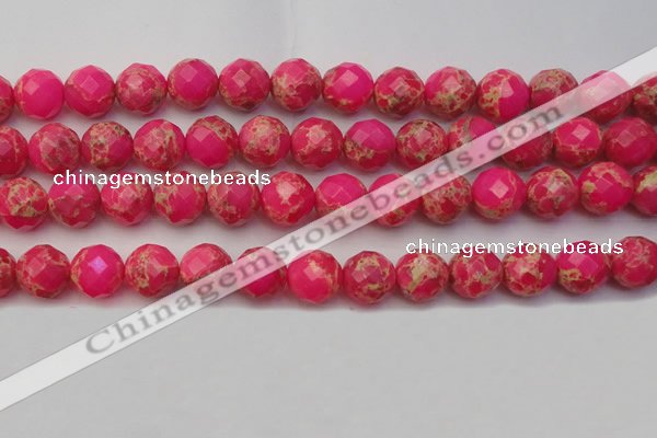 CDE2116 15.5 inches 18mm faceted round dyed sea sediment jasper beads