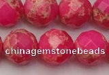 CDE2117 15.5 inches 20mm faceted round dyed sea sediment jasper beads