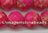 CDE2118 15.5 inches 22mm faceted round dyed sea sediment jasper beads